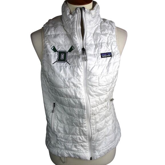 Patagonia Jackets & Blazers - Patagonia Nano Puff Vest Womens Medium White Dartmouth Crew Rowing Logo